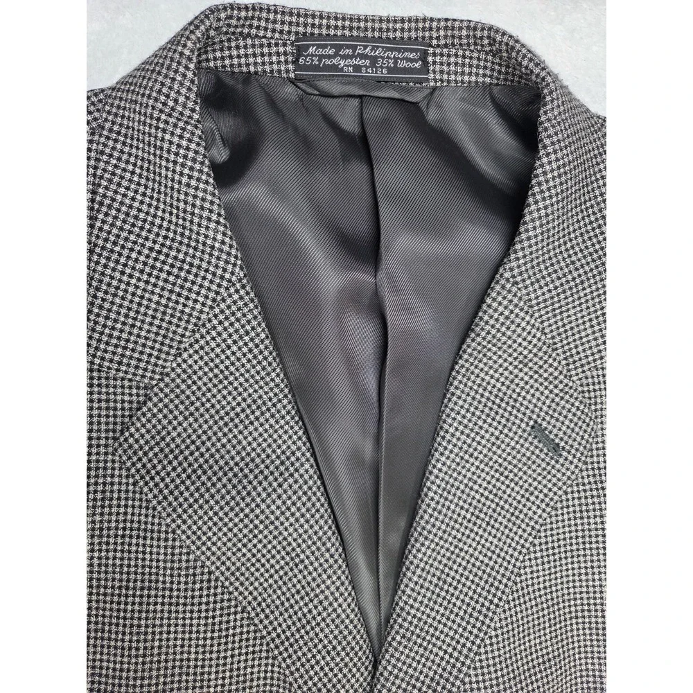 Bert Pulitzer Blazer 48R Gray Houndstooth Sport Coat Classic Big Mens Jacket...